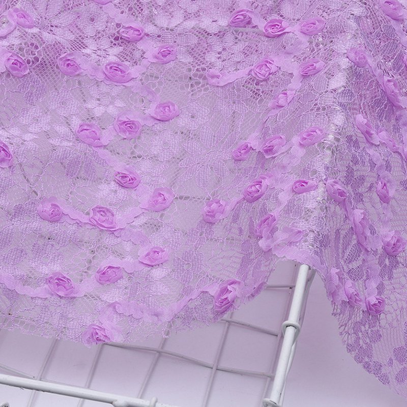 Lace Fabric Dress Small Floral Polyester for Women's Wear Wholesale Su 6